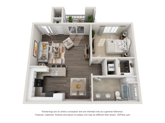 Floor Plan  One Bedroom Apartment Floorplan