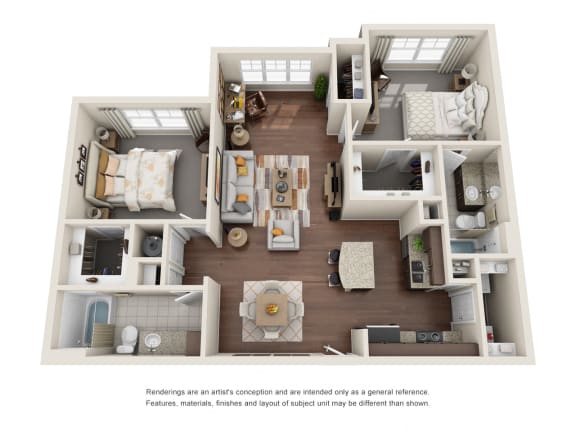Carmenere Two Bed Two Bath The Gentry at Hurstbourne Carmenere Two Bed Two Bath 1,163 Sq.Ft. Floor Plan