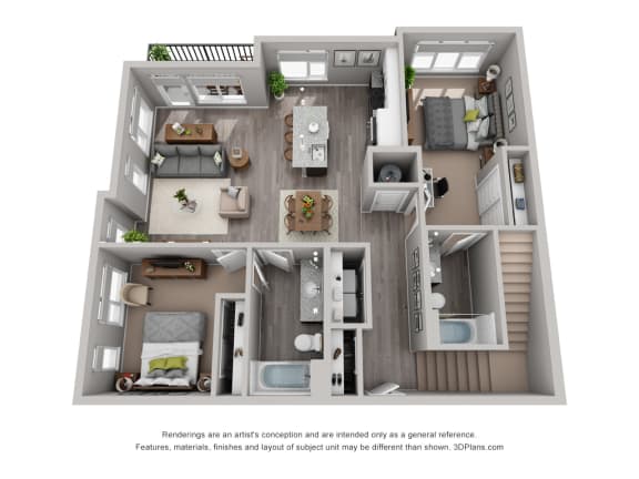 McCutcheon Tower ABB4CM Floor Plan at CityWay, Indianapolis, IN
