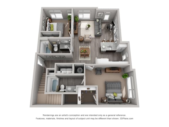 Tower ABB5M Letinsky Floor Plan at CityWay, Indianapolis, Indiana