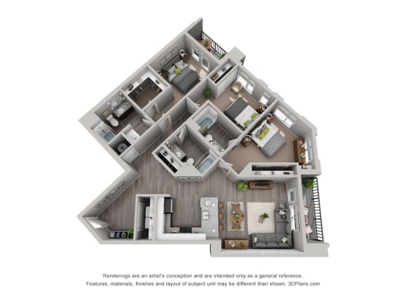 Zoll Floor Plan at CityWay, Indianapolis