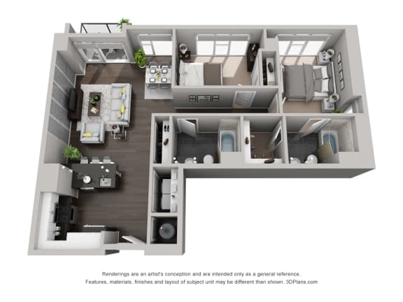 Herron Floor Plan at CityWay, Indianapolis