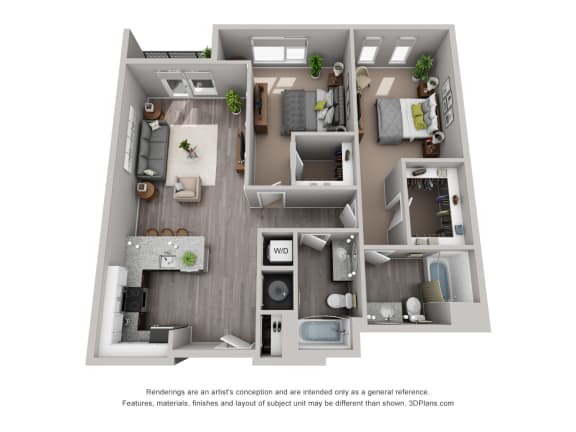 Meridian Floor Plan at CityWay, Indianapolis, IN, 46204