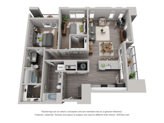 Mccarty Floor Plan at CityWay, Indianapolis, IN, 46204