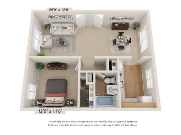 RH1A Floor Plan at Rose Hill Estates, Norwich, Connecticut