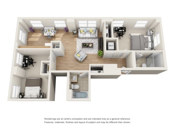 2 bed 2 bath at The Commonwealth, Philadelphia, PA