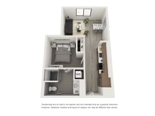 4th and J San Diego, CA A5 Floor Plan 665 SF