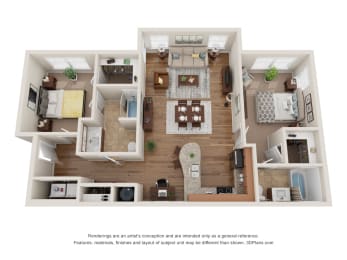  Floor Plan B1 Two Bedroom / Two Bath