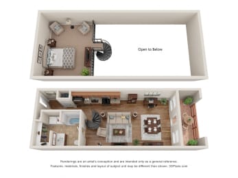  Floor Plan S1A Studio / One Bath Loft