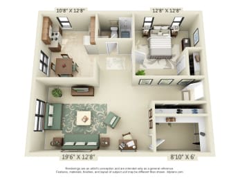  Floor Plan 1 bedroom