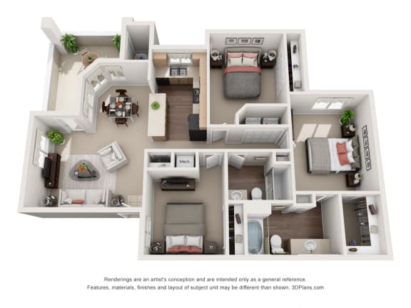 Floor Plan  The Cabernet - 3 Bed/2 Bath