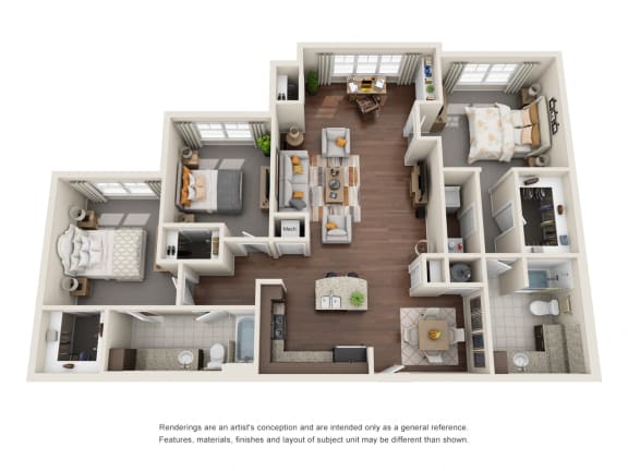 Three Bedroom | Two Bathroom | Cabernet Floor Plan Three Bedroom | Two Bathroom | Cabernet Floor Plan at The Gentry at Hurstbourne, Louisville, Kentucky