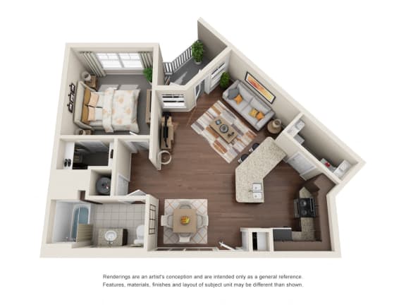 One Bedroom | One Bathroom | Verona Floor Plan One Bedroom | One Bathroom | Verona Floor Plan at The Gentry at Hurstbourne, Kentucky
