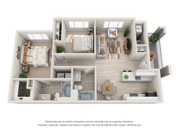 B1 - 2 Bed 2 Bath