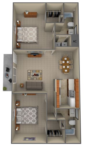 Floor Plan  2-Bedroom floor plan
