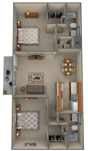 Floor Plan  2-Bedroom floor plan