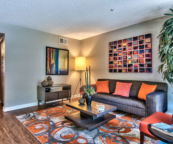 Living Room at Desert Flower Apartment Homes.