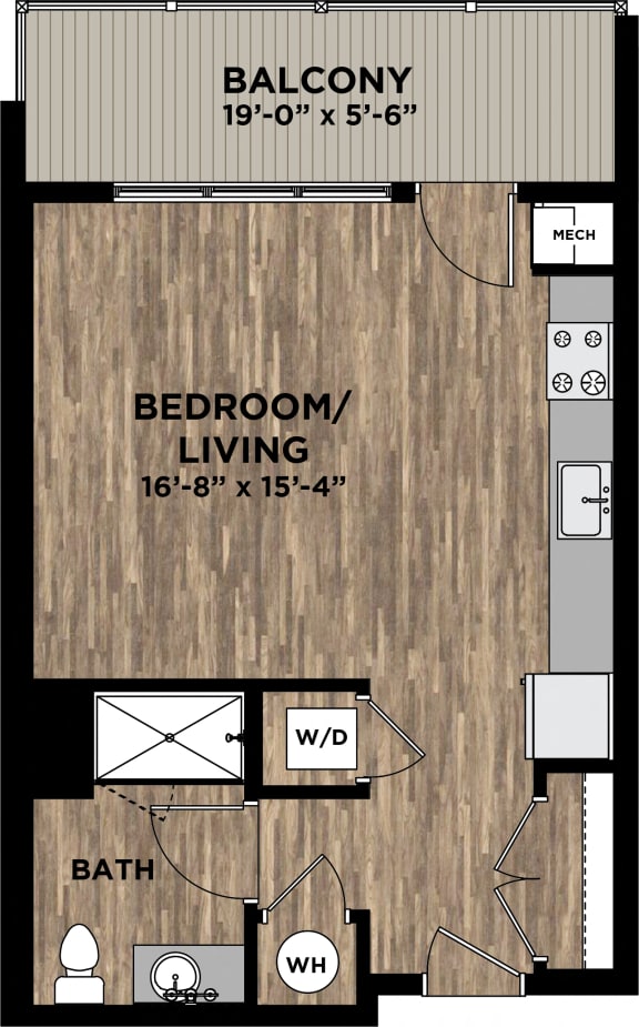 (S2) Studio Floor Plan  at Arlo, Malvern