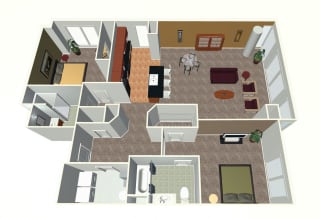 2 bed apartment-2 Bed S floor plan at Midtown Crossing Apartments in midtown Omaha NE 68131