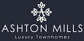 The image is a logo for Ashton Mills, which offers luxury townhomes.