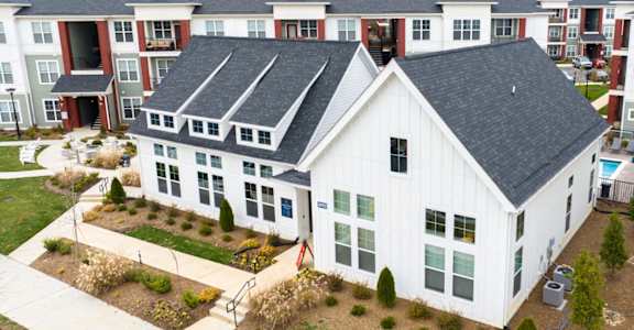 an aerial view of the residences at the estates at spring