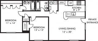 The Monitor Monitor 1 bedroom apartment. kitchen open to living area, full hall bath, hall closet, 1 master bath. Large Closets. in-unit laundry