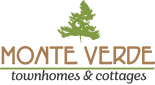 the logo for monte verde apartments with a maple leaf on top of it