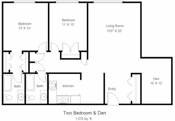 2 Bedroom Apartment Layout Brooke Lane Apartments