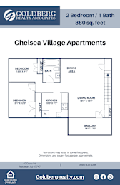  Floor Plan Two Bedroom-One Bath