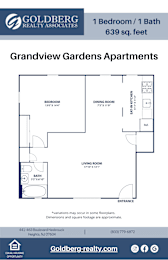  Floor Plan One Bedroom 1 bath