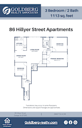  Floor Plan Three Bedroom 1.5 Bath