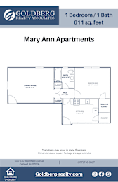  Floor Plan One Bedroom w/ Walk-In Closet
