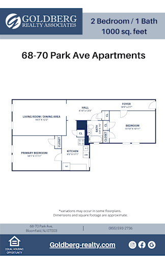 Floor Plan  Two Bedroom Eat In Kitchen