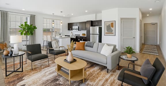 District South Apartments in Fishers, IN Model Living Room
