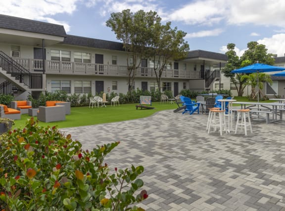 Outdoor Deck with Seating and Games