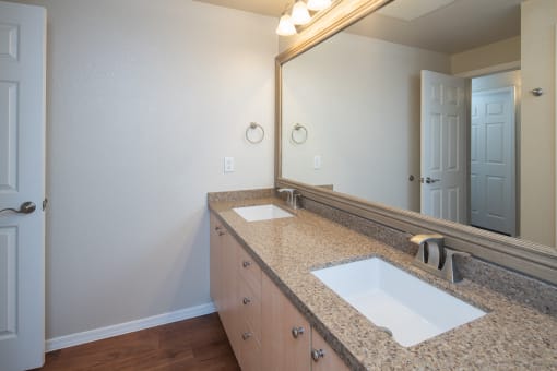 3 Bedroom Apartments Glendale with Model Bathroom with Double Vanity Sink