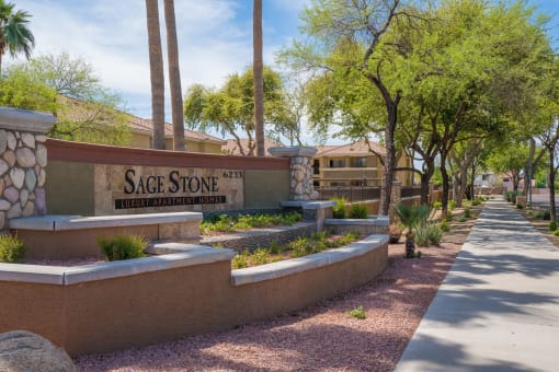 Sage Stone Apartments Welcome Sign Near I-17