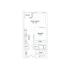  Floor Plan 1 Bedroom - 1 Bath | aj4