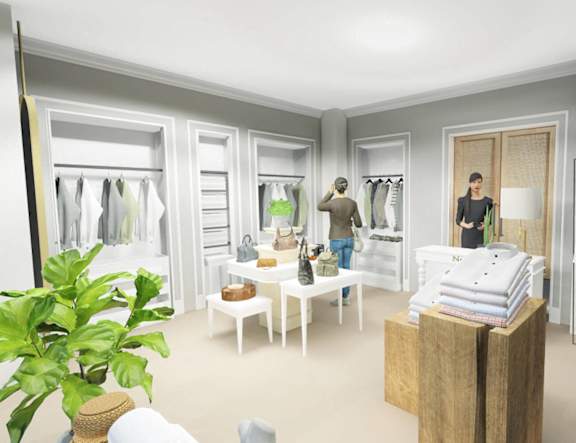 a visualisation of a dressing room with people in it at The Pearl, Fort Wayne, 46802