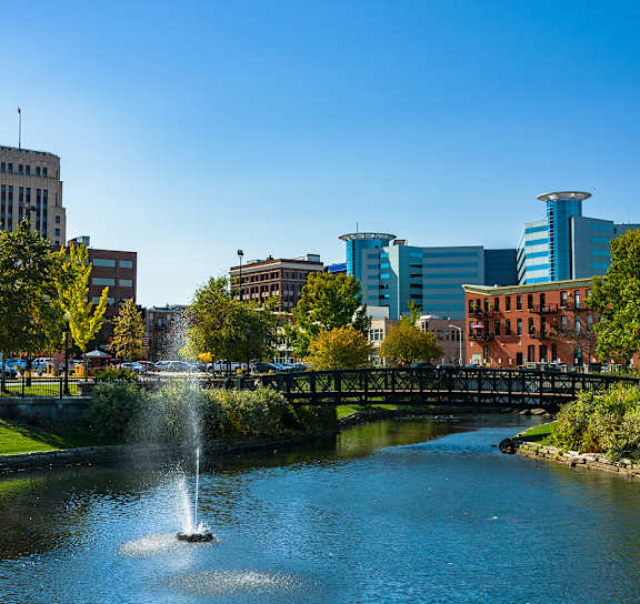 Downtown Kalamazoo Skyline at Mount Royal Townhomes, Michigan