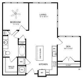 Rhodes Floor Plan at Berkshire Chapel Hill, North Carolina