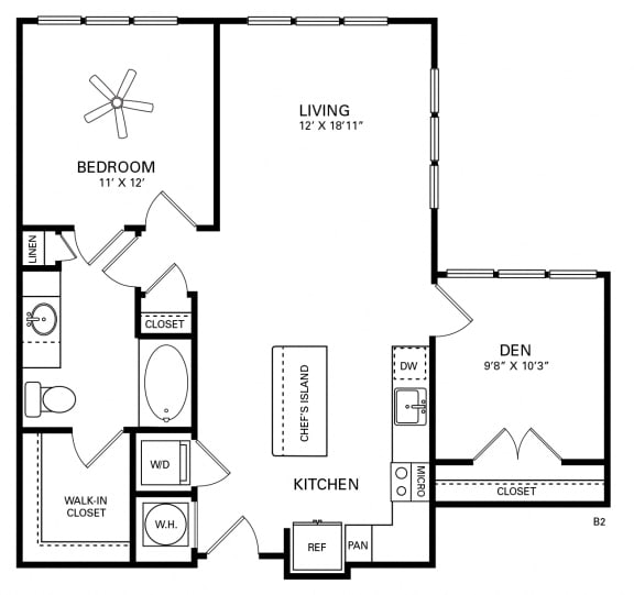 Rhodes Floor Plan at Berkshire Chapel Hill, North Carolina