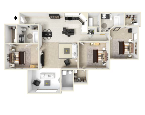 floorplan three bedroom two bathroom
