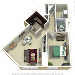  Floor Plan Park Charles 1 Bed 1 Bath