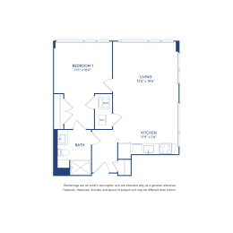1 bed 1 bath L at The Glover House, Washington