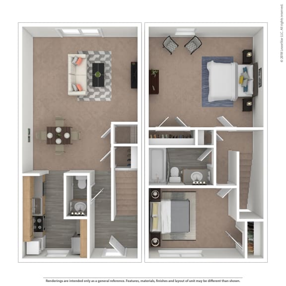 a floor plan of a 1 bedroom apartment at the crossings at white marsh apartments in white marsh at The Courtyards of Chanticleer, Virginia Beach, VA