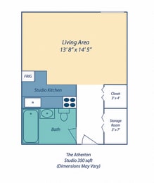 Studio Apartment For Rent at The Atherton Apartments in Haverhil MA