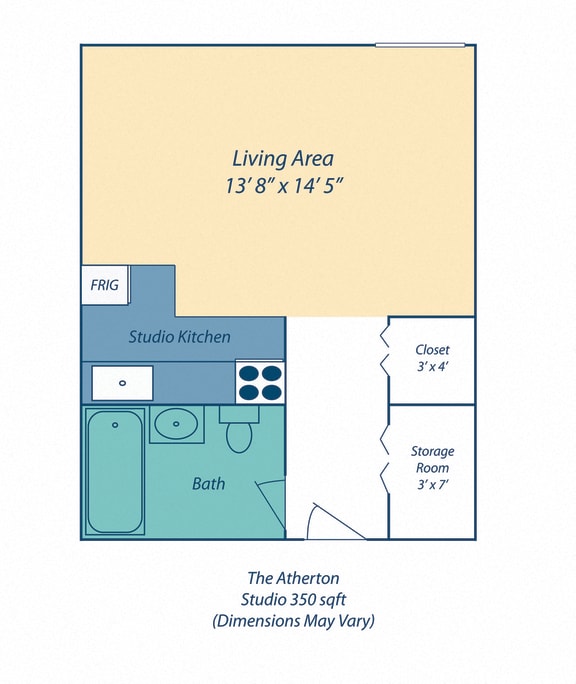 Studio Apartment For Rent at The Atherton Apartments in Haverhil MA
