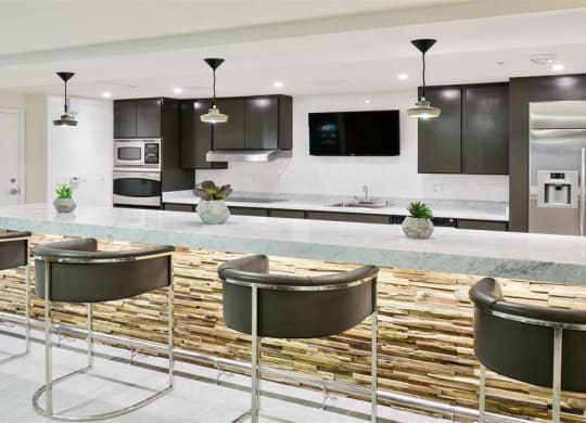 Event room with kitchen  at Esprit Apartments, Marina del Rey, CA