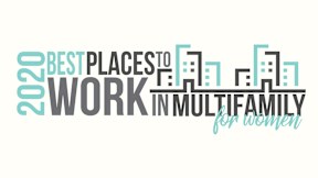 A graphic for the 2020 Best Places to Work in Multifamily for Women.